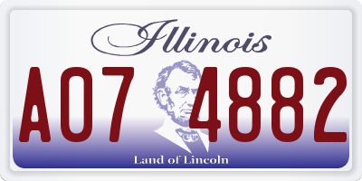 IL license plate A074882