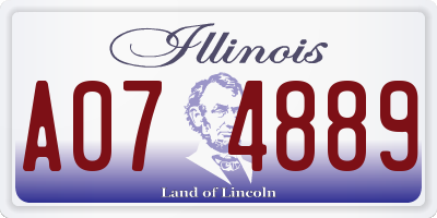 IL license plate A074889