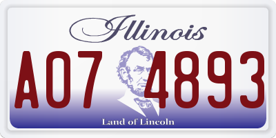 IL license plate A074893