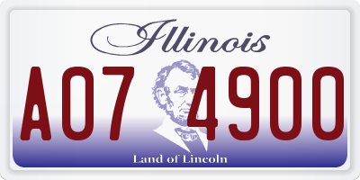 IL license plate A074900
