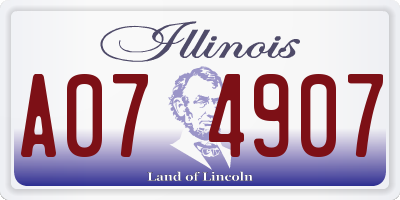 IL license plate A074907