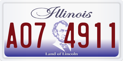 IL license plate A074911
