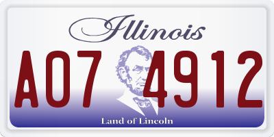 IL license plate A074912