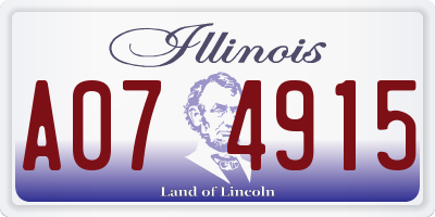 IL license plate A074915