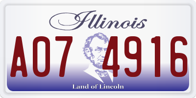 IL license plate A074916