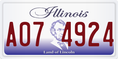 IL license plate A074924