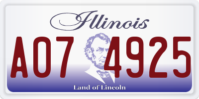 IL license plate A074925