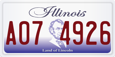 IL license plate A074926