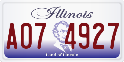 IL license plate A074927