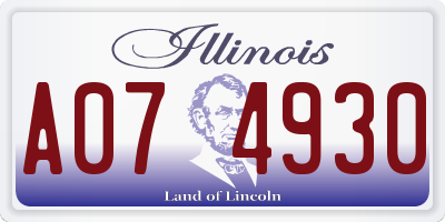 IL license plate A074930