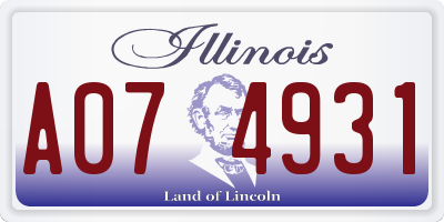 IL license plate A074931