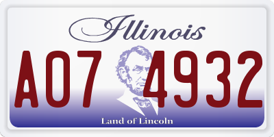 IL license plate A074932