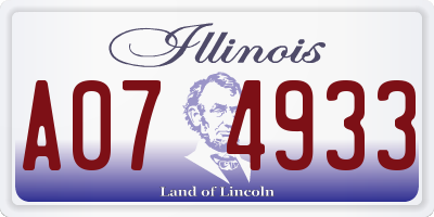 IL license plate A074933