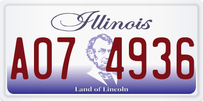 IL license plate A074936
