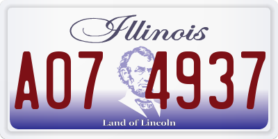 IL license plate A074937