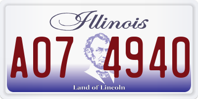 IL license plate A074940