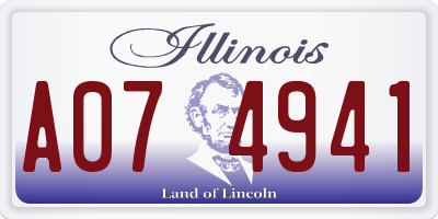 IL license plate A074941
