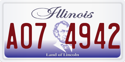 IL license plate A074942