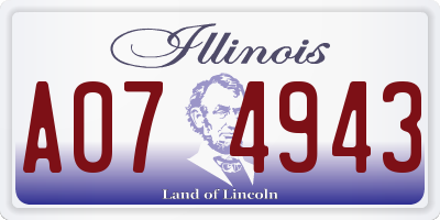 IL license plate A074943