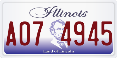 IL license plate A074945