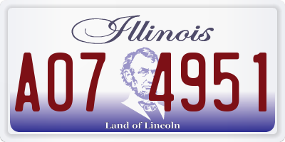 IL license plate A074951