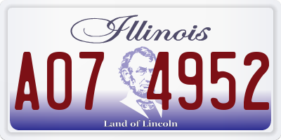 IL license plate A074952