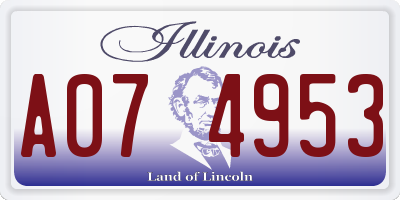 IL license plate A074953