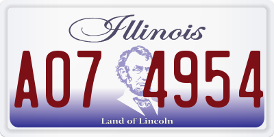 IL license plate A074954