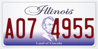 IL license plate A074955