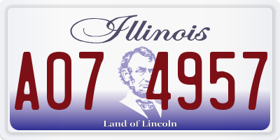 IL license plate A074957