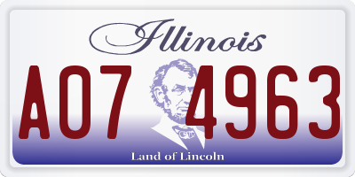 IL license plate A074963