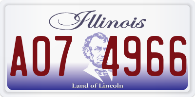 IL license plate A074966