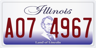 IL license plate A074967