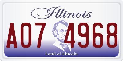 IL license plate A074968