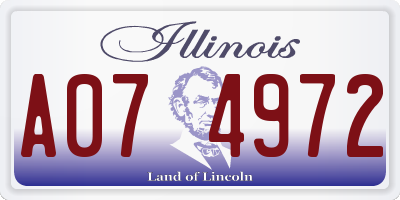 IL license plate A074972