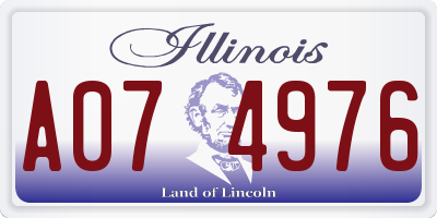 IL license plate A074976