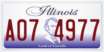 IL license plate A074977