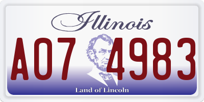 IL license plate A074983