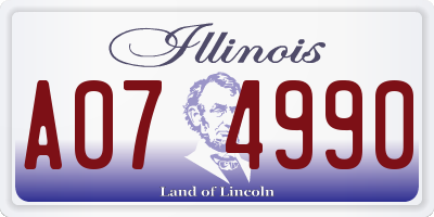 IL license plate A074990