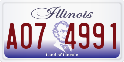 IL license plate A074991