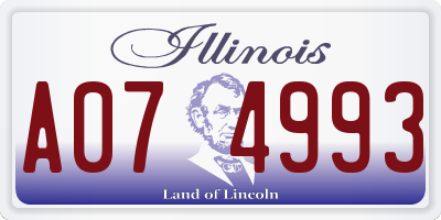 IL license plate A074993