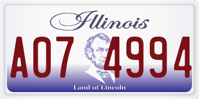 IL license plate A074994