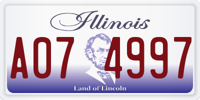 IL license plate A074997
