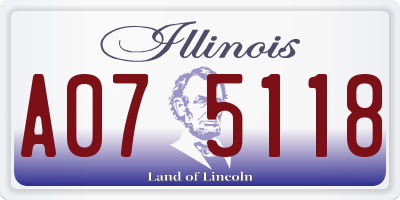 IL license plate A075118