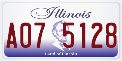 IL license plate A075128