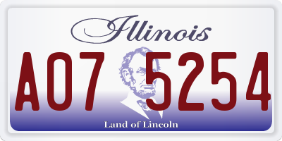 IL license plate A075254