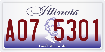 IL license plate A075301