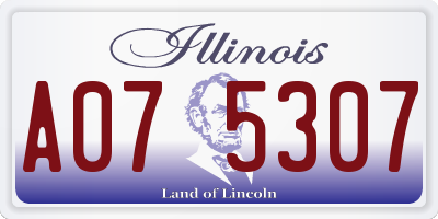 IL license plate A075307