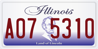IL license plate A075310