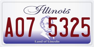 IL license plate A075325
